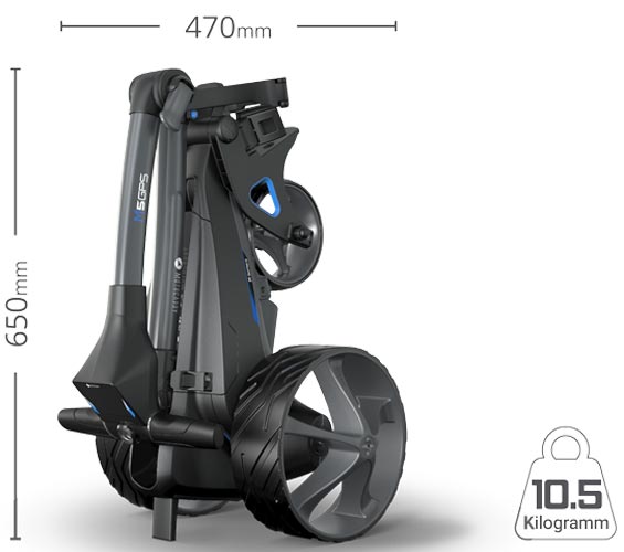 MotoCaddy M5 GPS Elektrotrolley 2024 - Abmessung