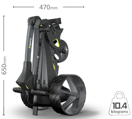 MotoCaddy M3 GPS Elektrotrolley 2024 - Abmessung