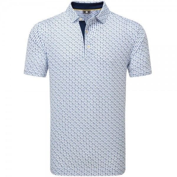 FootJoy Figure Print Lisle Herrengolfpoloshirt