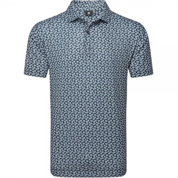 FootJoy Floral Sketch Print Lisle Herrengolfpoloshirt