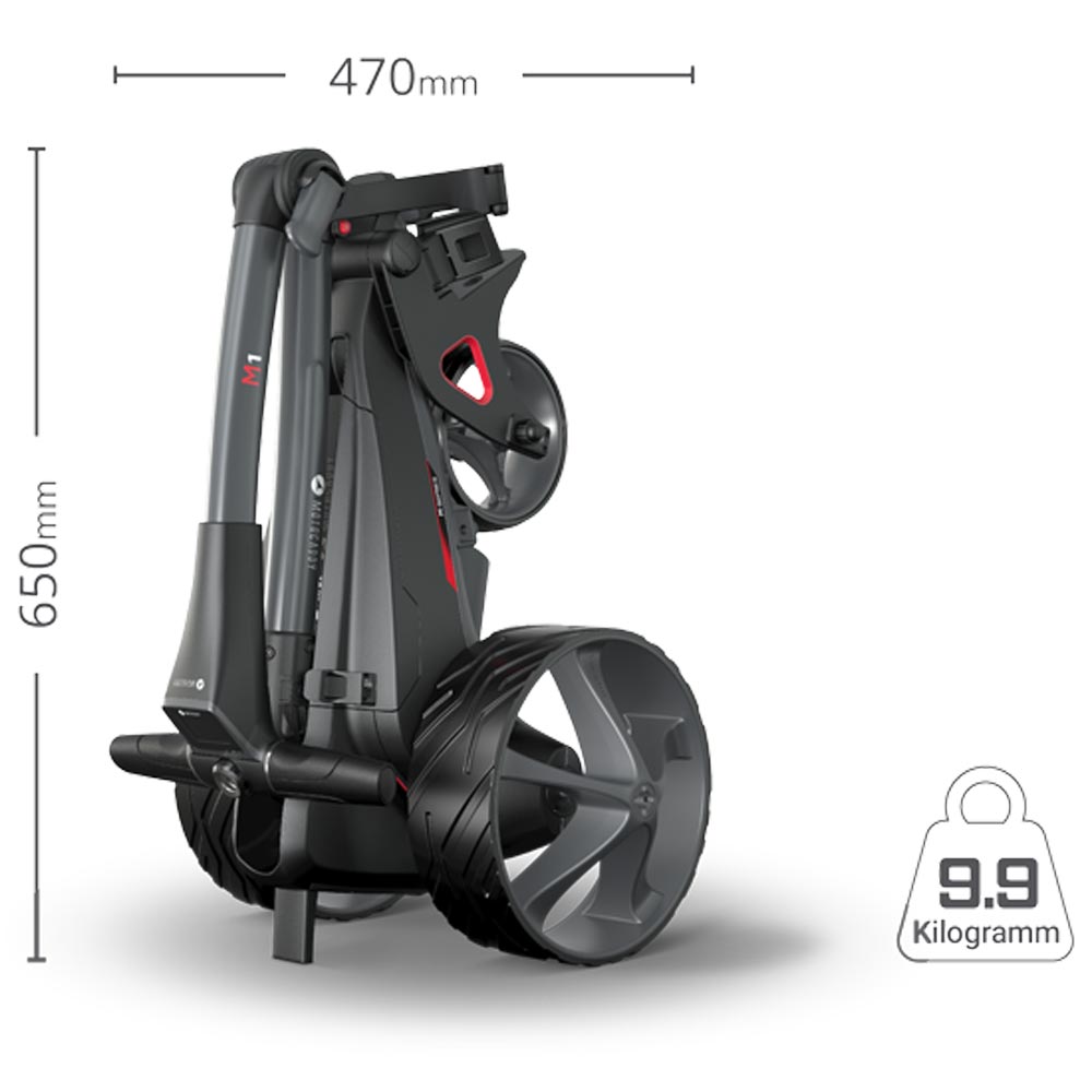 MotoCaddy M1 Elektrotrolley 2024 - Abmessungen