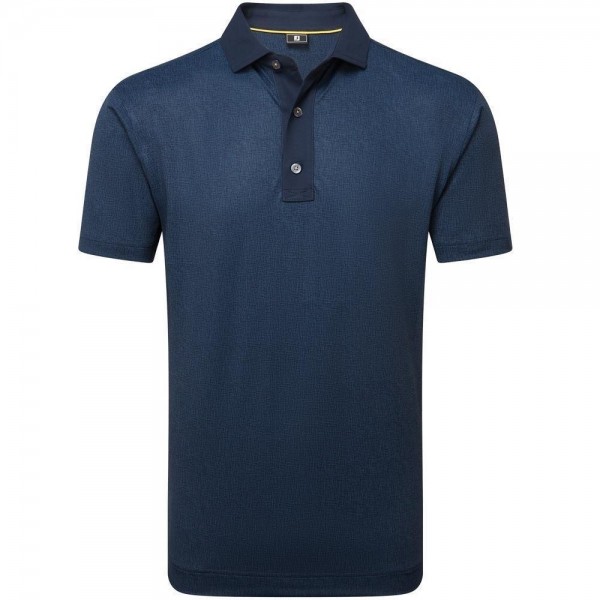 FootJoy Etched Texture Print Lisle Herrengolfpoloshirt